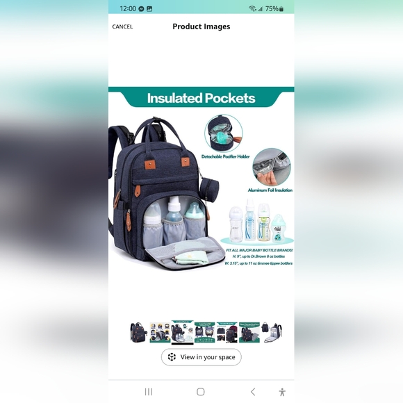 BabbleRoo Baby Diaper Bag Backpack - Picture 3 of 16